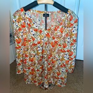 Jones&Co women’s floral linen top size 1X
